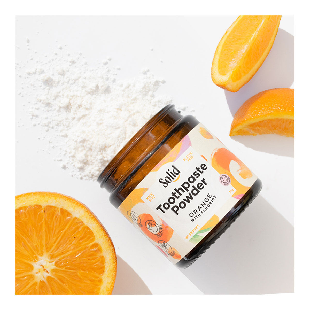 Solid Toothpaste Powder - Orange with Fluoride _2