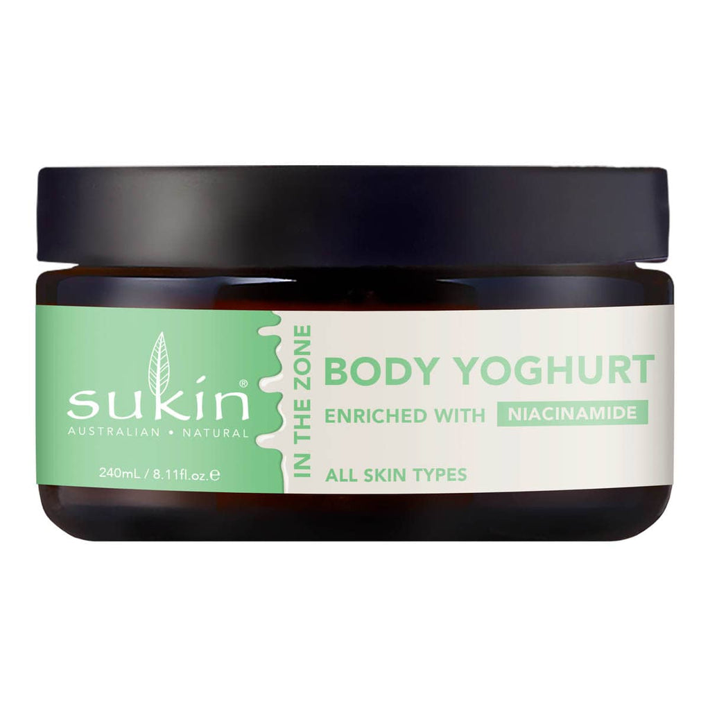 Jar of Sukin Body Yoghurt on a white background.