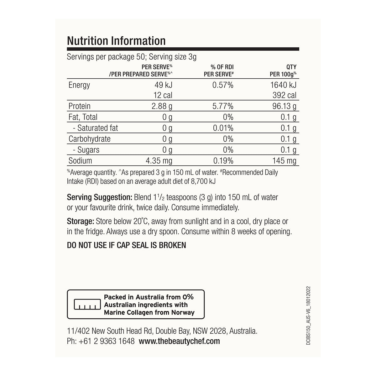 The Beauty Chef DEEP COLLAGEN Inner Beauty Support - Unflavoured _4