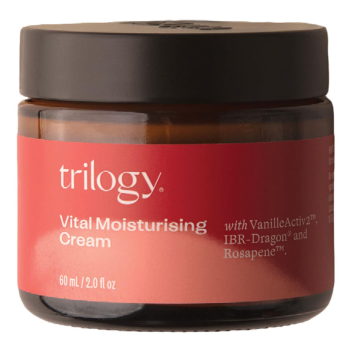 Jar of Trilogy Vital Moisturising Cream on a white background.