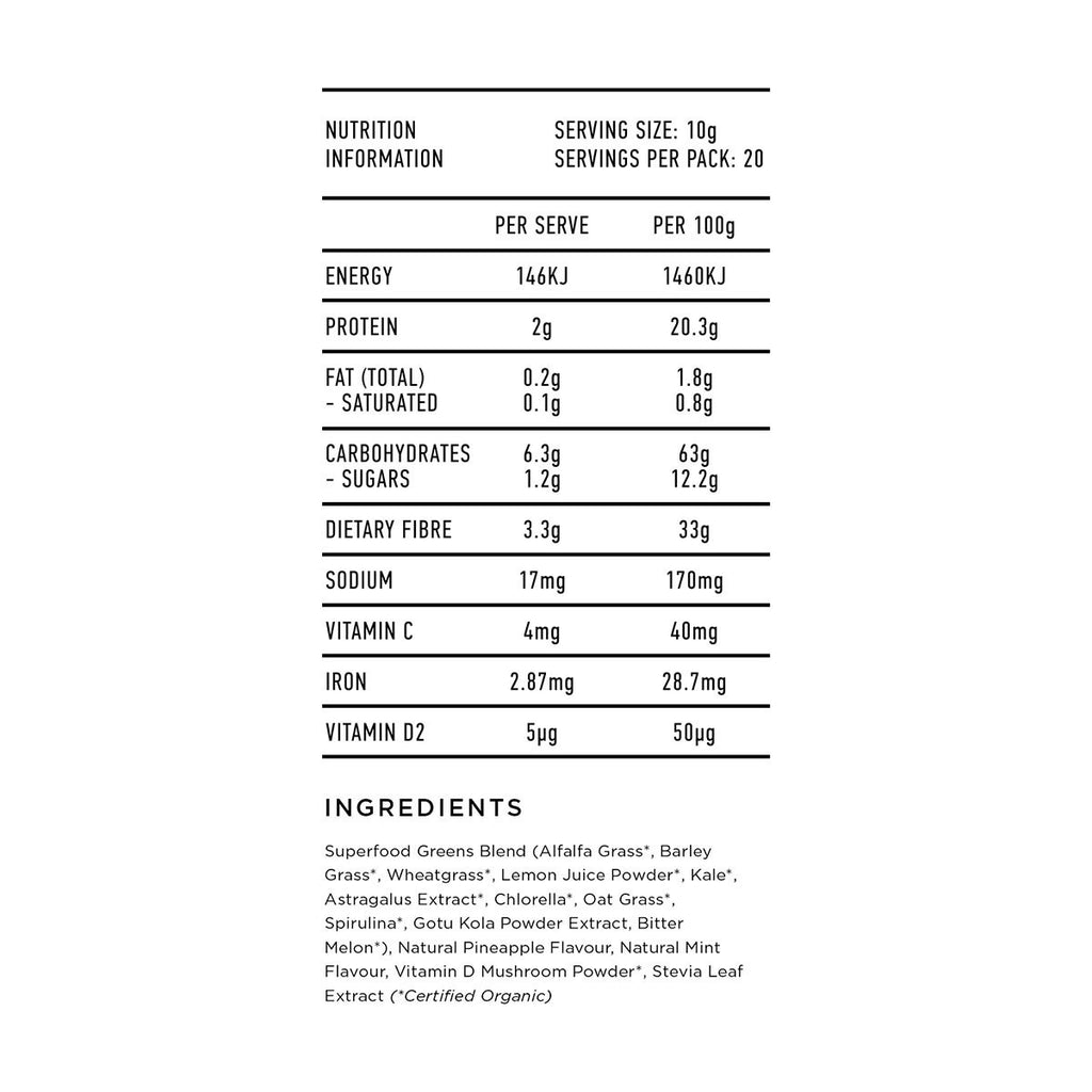 Tropeaka Superfood Greens + D _3