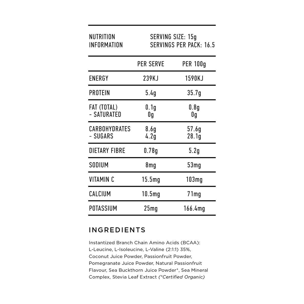 Tropeaka Tone BCAA+ - Natural Passionfruit Flavour _3