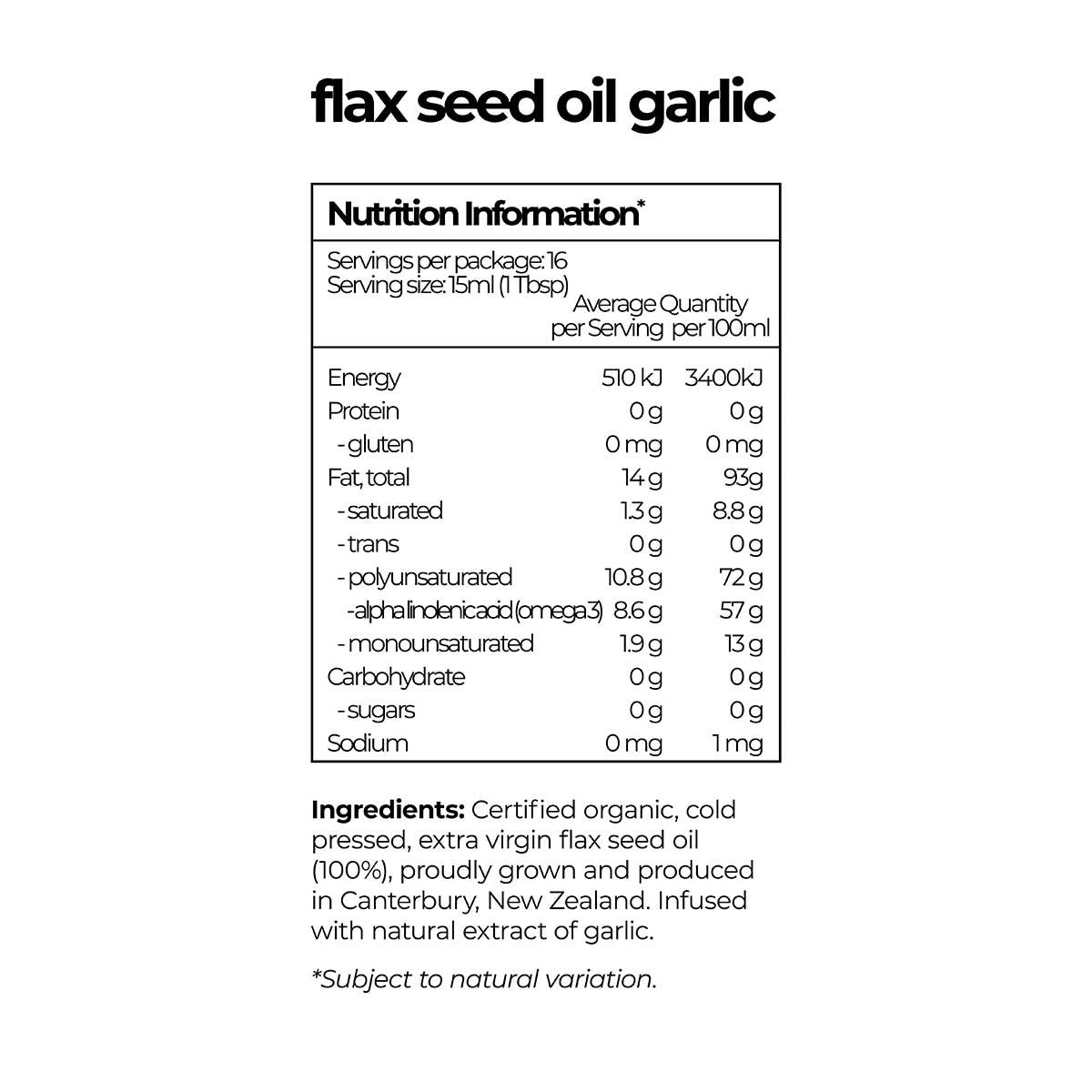 Waihi Bush Flax Seed Oil Garlic _4