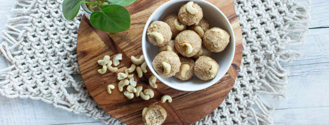 Aerial View of Cashew Caramel Cookie Dough Bites