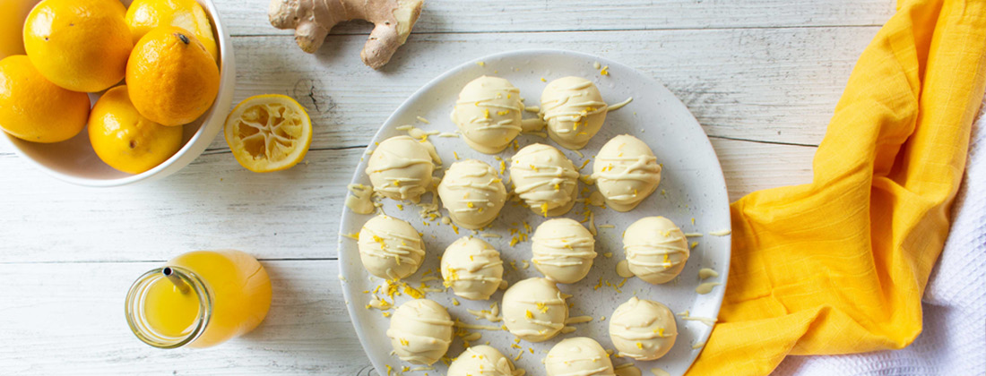 Aerial View of Lemon, Ginger And Mānuka Honey Truffles