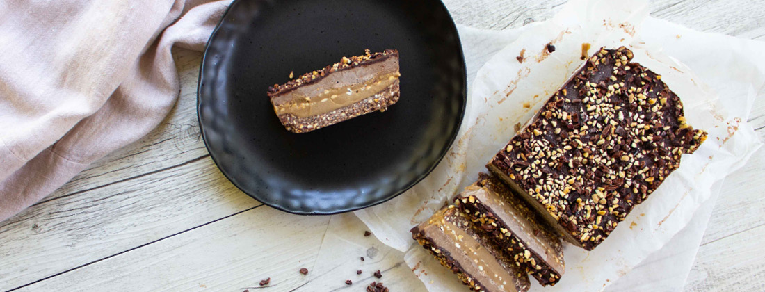 Aerial View Of Raw Snickers Slice