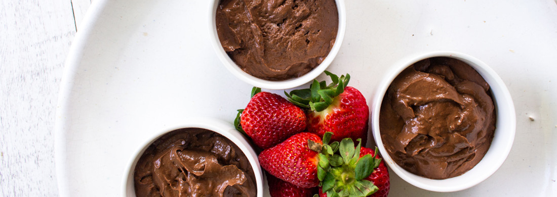 Aerial View of Avocado Chocolate Mousse