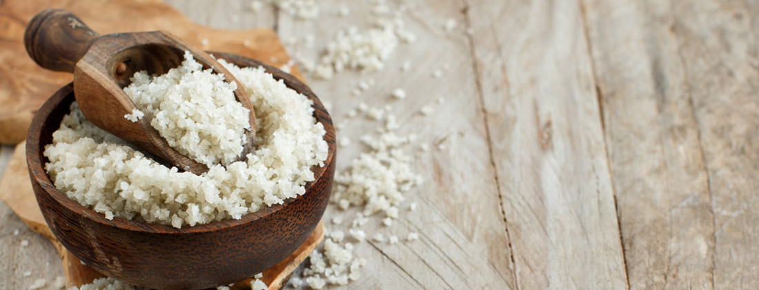 celtic sea salt in a wooden salt dish