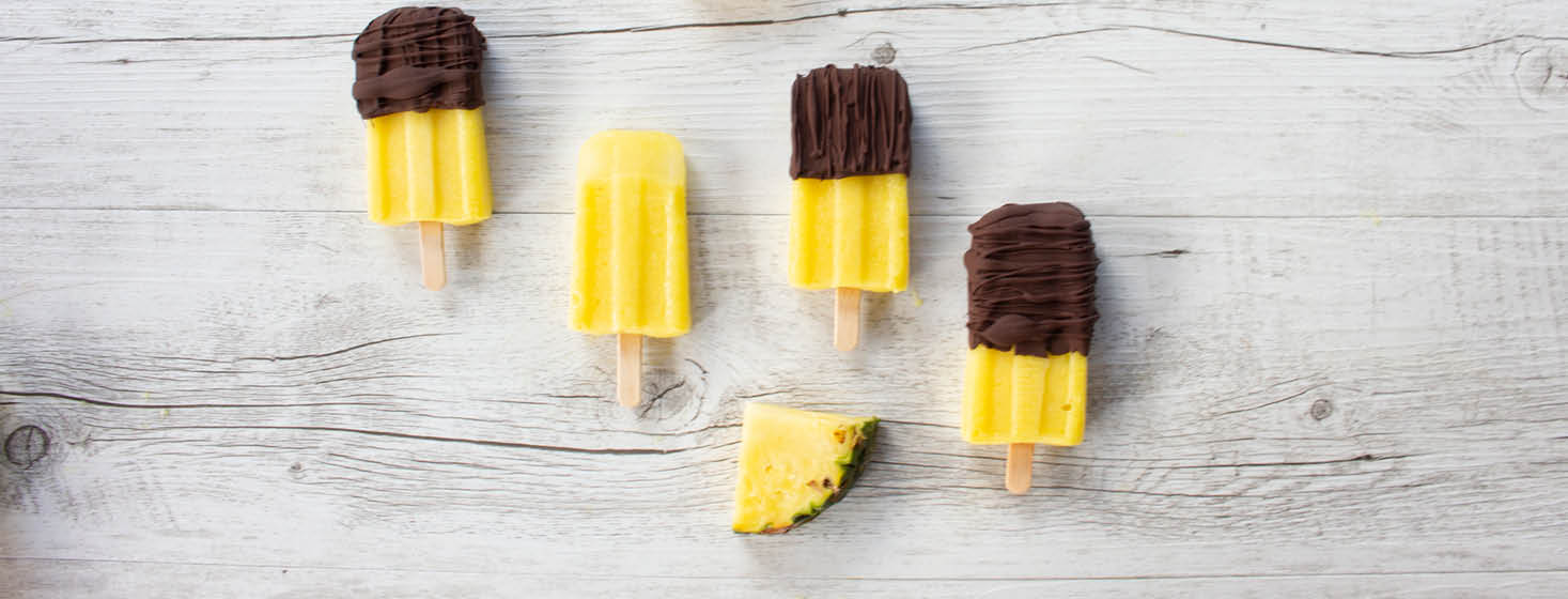 Healty Chocolate Dipped Pineapple Ice Block Recipe