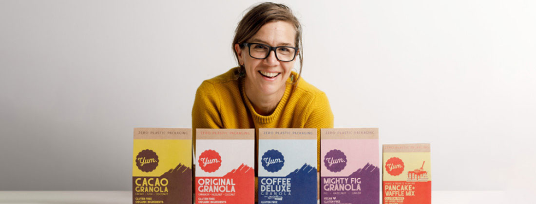 Sarah Hedger Smiles With Collection of YUM Granola products