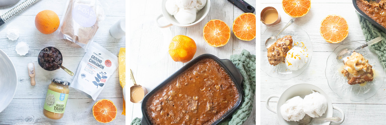 method for sticky date pudding with healthier ingredients